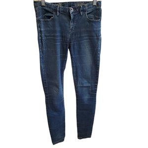 Madewell‎ Skinny Stretch Jeans 26 Dark Wash Stretch Denim Whisker 27x31 Layering